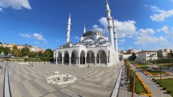 Mezquita Melike Hatun Ankara Gran Símbolo Arquitectura Islámica Espiritualidad Enorme — Vídeo de stock