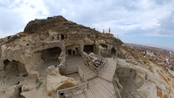 Wilayah Kapadokia Turki Dikenal Karena Formasi Geologi Yang Khas Dan — Stok Video