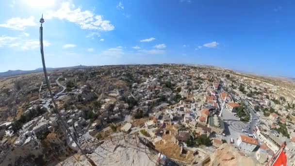 Ortahisar Kastély Cappadocia Törökország Egy Történelmi Erőd Tetején Egy Szikla — Stock videók