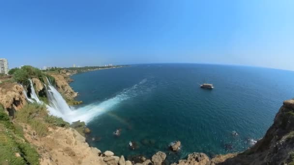 Duden Wasserfälle Der Türkischen Stadt Antalya Duden Wasserfälle Sowohl Obere — Stockvideo