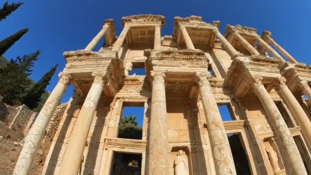 Knihovna Celsus Efezu Turecku Důkazem Architektonické Geniality Starověkých Civilizací Postaven — Stock video