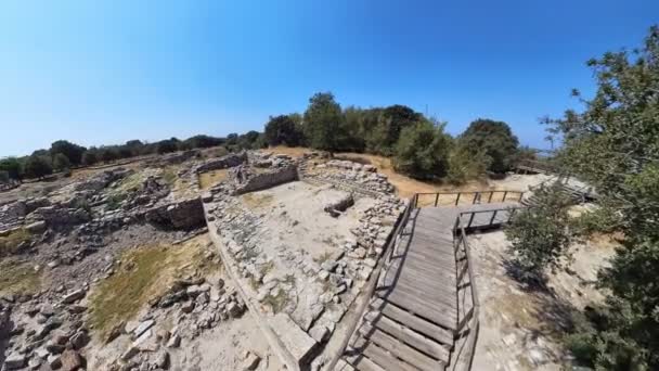 Forntida Troja Turkiet Ett Arkeologiskt Genomsyrat Mytologi Denna Legendariska Stad — Stockvideo