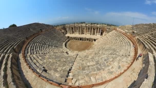 Türkiye Nin Antik Hierapolis Kentindeki Hierapolis Tiyatrosunda Iyi Korunmuş Tiyatro — Stok video