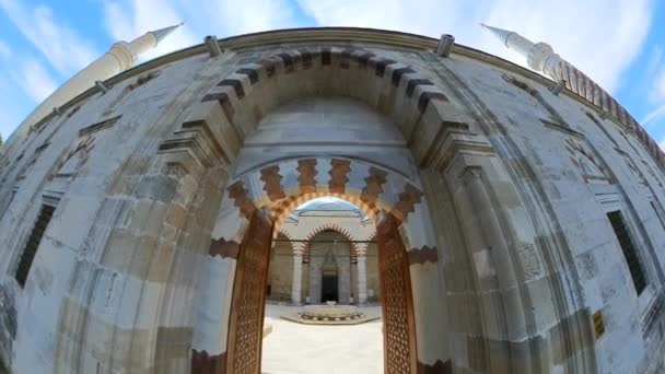 Мечеть Серефели Эдирне Турция Архитектурный Шедевр Известный Своими Уникальными Четырьмя — стоковое видео