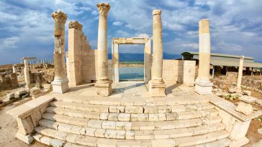 temple A of ancient Laodicea on the Lycus archaeological site of Laodicea in Turkey. Laodicea was one of the cities mentioned in the Book of Revelation in the New Testament. clipart