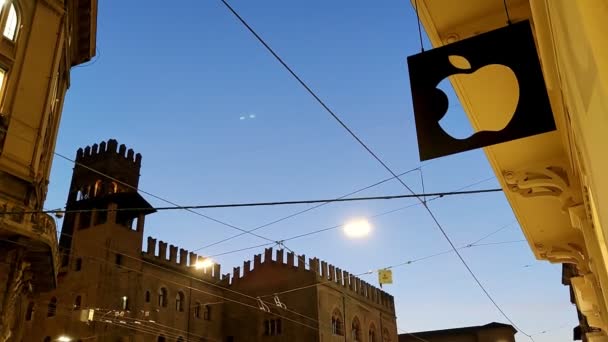 Bologna Italy Nov 2020 Apple Logo Apple Store Bologna City — Stock Video
