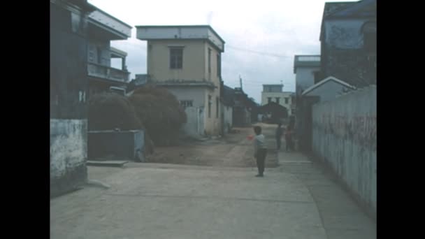 Цюйчэн Чжуншань Гуандун Китай Circa 1987 Летний Архив Китайской Деревни — стоковое видео