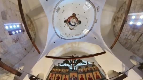 Албанія Червня 2023 Року Всередині Церкви Святої Марії Монастиря Археологічному — стокове відео