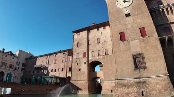Castello Ferrara Noto Come Castello Estense Una Fortezza Medievale Nel — Video Stock