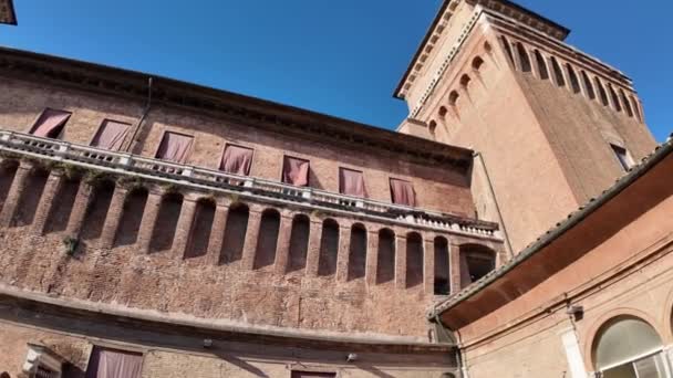 Ferrara Castle Bekend Als Castello Estense Een Middeleeuws Fort Ferrara — Stockvideo