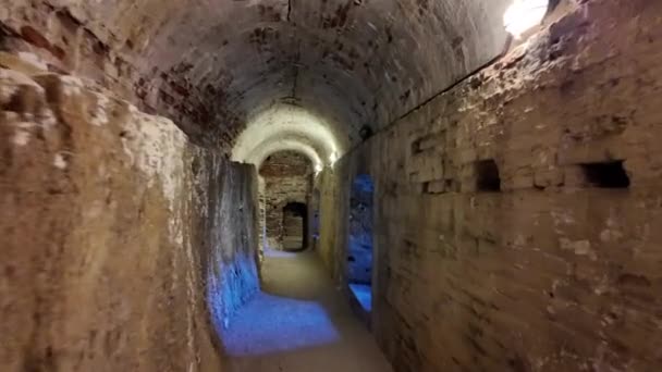 Tunnel Zicht Kerkers Van Brisighella Castle Rocca Manfrediana Een 14E — Stockvideo