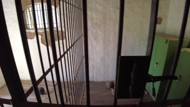 Gran Canaria Duben 2023 Interiér Vězeňské Cely Kanceláři Šerifa Sioux — Stock video