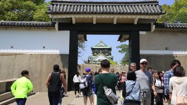 Osaka Japan April 2017 Die Burg Von Osaka Ein Majestätisches — Stockvideo