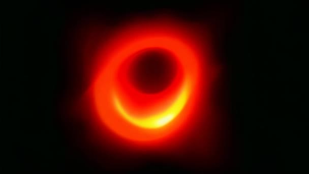Визуальное Представление Первой Картины Черной Дыры Обнаруженной Апреля 2019 Года — стоковое видео