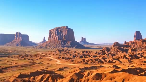 美国亚利桑那州和犹他州纳瓦霍部落公园的风景名胜古迹 电影背景 — 图库视频影像