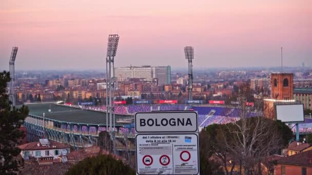 Bologna Italien Februar 2024 Das Stadion Renato Dallara Ist Die — Stockvideo