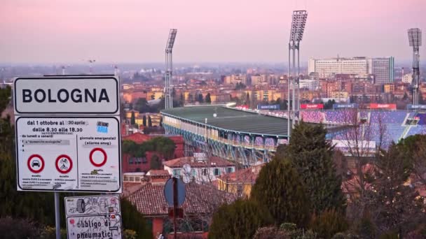 Bolonya Talya Şubat 2024 Bologna Stadyumu Dallara Sergi Fifa Dünya — Stok video