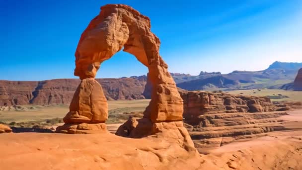 Arco Delicado Parque Nacional Arches Moab Utah Los Estados Unidos — Vídeos de Stock