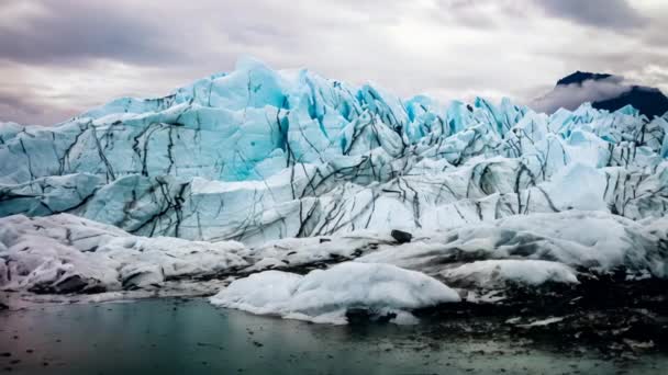 Velkolepé Říční Vody Způsobené Tání Ledovce Matanuška Létě Matanuška Ledovec — Stock video