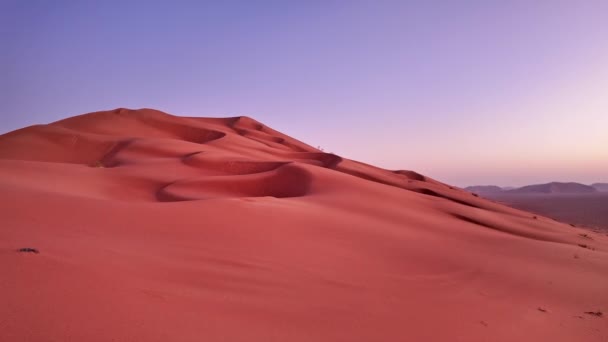 Soluppgång Panorama Tomma Kvarteret Öknen Oman Gnugga Khali Öknen Gryningen — Stockvideo