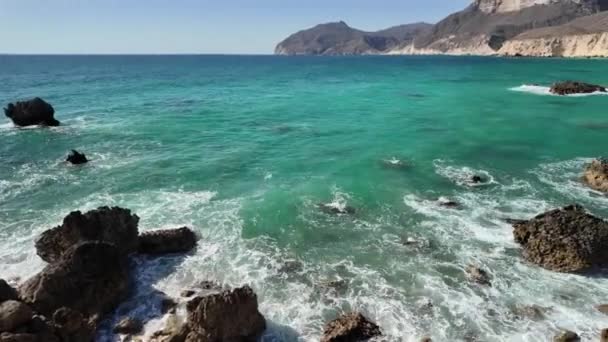 Fizayah Beach Oeste Salalah Omán Famosa Por Sus Impresionantes Arenas — Vídeo de stock