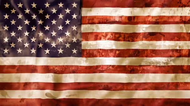 Amerika Birleşik Devletleri Nin Eski Yıkık Dökük Ulusal Bayrağı Eski — Stok video