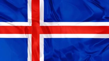 3d arka planda bayrak sallayarak Ulusal İzlanda.