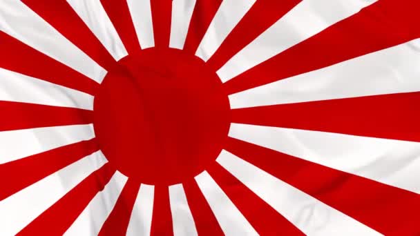 Bandera Ondeante Japón Bandera Naval Sol Rojo Naciente Fondo — Vídeo de stock