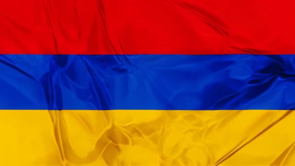 Bandera Nacional Armenia Ondeando Fondo — Vídeo de stock