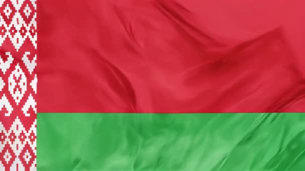 Bandera Nacional Belarús Ondeando Fondo — Vídeos de Stock