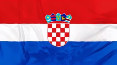 3d arka planda bayrak sallayarak Ulusal Hırvatistan.