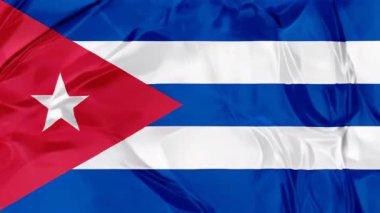3D sallayarak Küba bayrak kırmızı, mavi ve beyaz renkler, arka plan Latin Amerika Karayipler