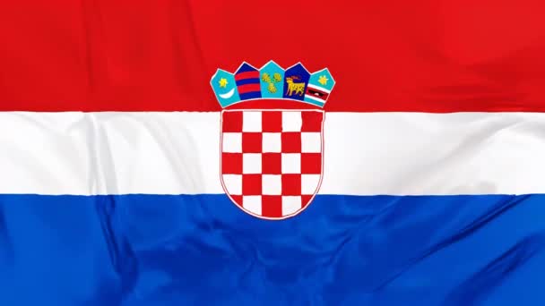 Integetett Zászló Háttérben Nemzeti Horvátország — Stock videók