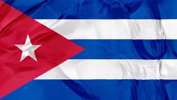 Waving Cuba Flag Background Red Blue White Colors Latin America — Stock Video