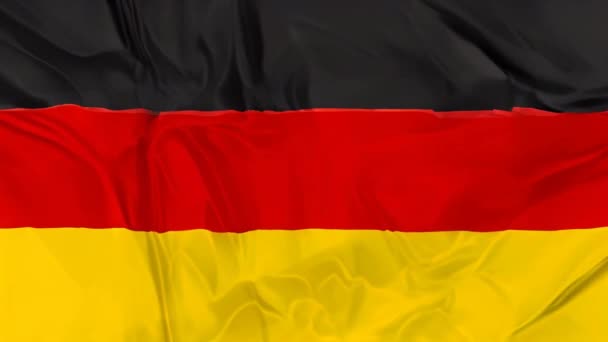 Widok Bliska Niemieckiej Flagi Jedwabistą Gładką Fakturą Żywymi Kolorami Ilustracja — Wideo stockowe