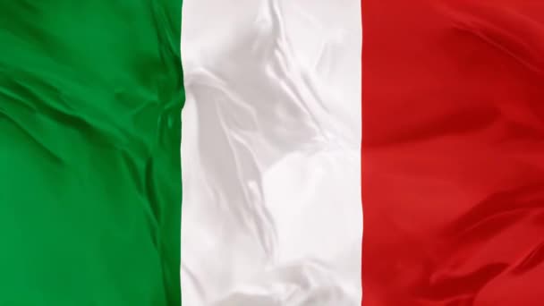 Elegante Zwaaiende Italiaanse Vlag Achtergrond Met Driekleurige Groene Witte Rode — Stockvideo