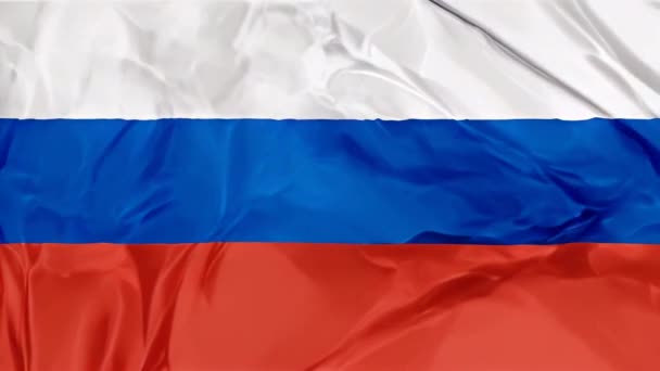 Representação Patriótica Bandeira Nacional Russa Acenando Vento Simbolizando Orgulho Patriotismo — Vídeo de Stock