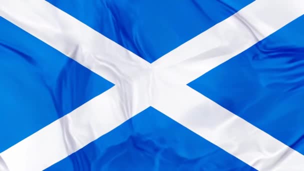 Flattern Wind Die Pulsierende Blau Weiße Saltire Die Nationalflagge Schottlands — Stockvideo