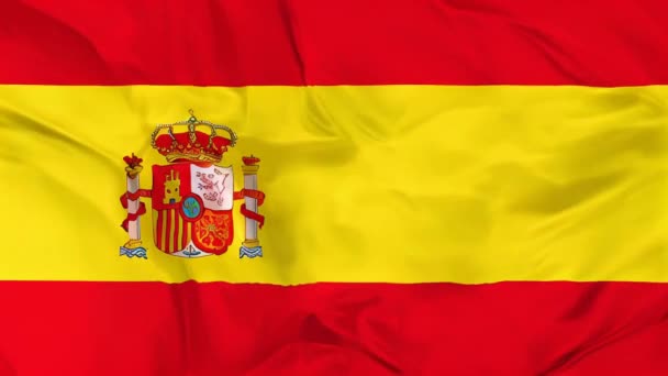 Jasny Jedwabny Materiał Tekstury Hiszpańskiej Flagi Symbolizującej Dumę Narodową Ilustracja — Wideo stockowe