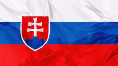 3d arka planda bayrak sallayarak Ulusal Slovakya.