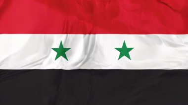 Suriye Arap Cumhuriyeti bayrağı et kalınlığı ile yivli beyaz arka plan illüstrasyon izole. Esad hükümeti tarafından kullanılan