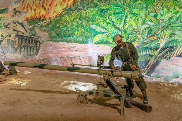 stock image Royal Tank Museum, Amman, Jordan - May 4, 2024: Historic 1950s era American M40 106mm recoilless rifle used by the US army, exhibited at the Royal Tank Museum in Jordan