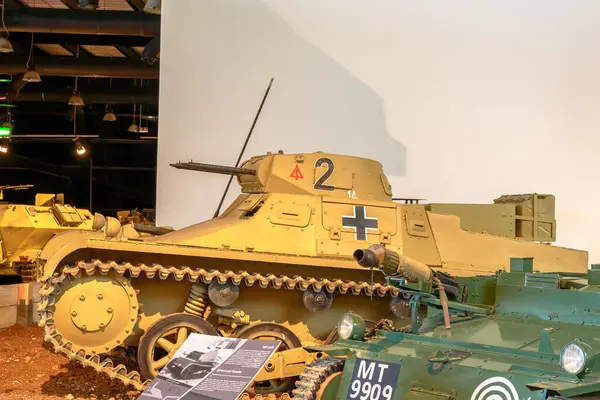 Stock image Royal Tank Museum, Amman, Jordan - May 4, 2024: World War 2 era Panzer 1B tank, from the Nazi German Wehrmacht, showcased at the Royal Tank Museum in Jordan