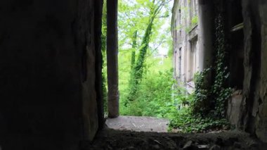 Terk edilmiş Savane Otel 'deki yıkılan duvarlar ve çürüyen iç mekanlar, bir zamanlar Gürcistan' da popüler olan bir Sovyet kaplıcasının bakımsızlığını gösteriyor.