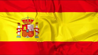 Gerçekçi İspanyol bayrağı rüzgarda dalgalanıyor, kusursuz bir animasyon, İspanya, tarihi, kültürü veya politikayla ilgili her proje için mükemmel.
