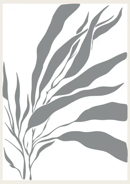Cartaz Floral Groovy Abstrato Y2K Estilo Moderno Minimalista Moda Mão — Vetor de Stock