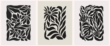 Soyut moda çiçekli afiş Y2K. Modern trend minimalist tarzı. Duvar kağıdı, duvar dekoru, kumaş, kartpostal, kapak, şablon, pankart için el çizimi.