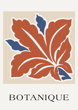 Soyut çiçek posterleri şablonu. Modern trend Matisse asgari stili.