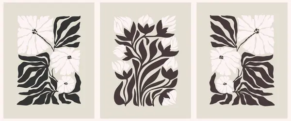 Soyut moda çiçekli afiş Y2K. Modern trend minimalist tarzı. Duvar kağıdı, duvar dekoru, kumaş, kartpostal, kapak, şablon, pankart için el çizimi.