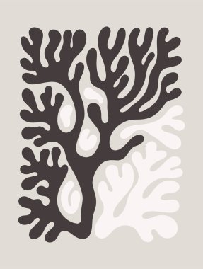 Soyut moda çiçekli afiş Y2K. Modern trend minimalist tarzı. Duvar kağıdı, duvar dekoru, kumaş, kartpostal, kapak, şablon, pankart için el çizimi.